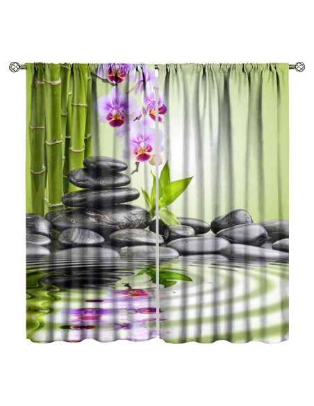 Cortinas de Decoración AAVEUP Jardín Zen 53x114 cm Paquete 2