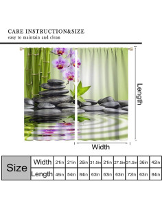 Cortinas de Decoración AAVEUP Jardín Zen 53x114 cm Paquete 2 2