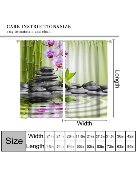 Cortinas de Decoración AAVEUP Jardín Zen 53x114 cm Paquete 2