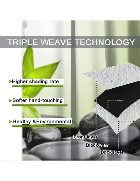 Cortinas de Decoración AAVEUP Jardín Zen 53x114 cm Paquete 2