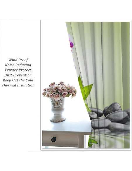 Cortinas de Decoración AAVEUP Jardín Zen 53x114 cm Paquete 2