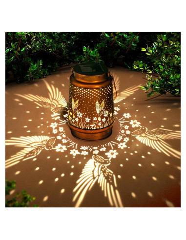 Linterna Solar Decorativa DIBIEECN Colibrí para Jardín 17cm