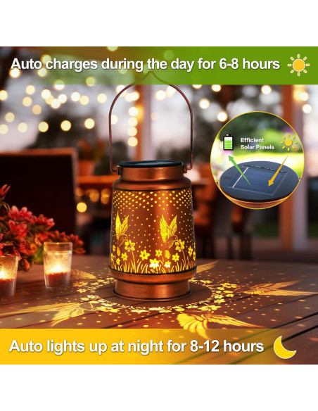 Linterna Solar Decorativa DIBIEECN Colibrí para Jardín 17cm