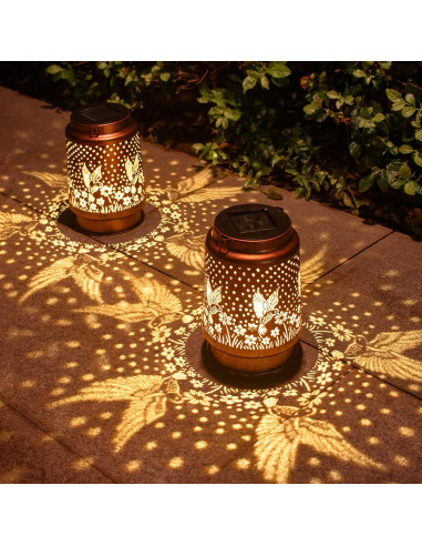 Linterna Solar Decorativa DIBIEECN Colibrí para Jardín 17cm