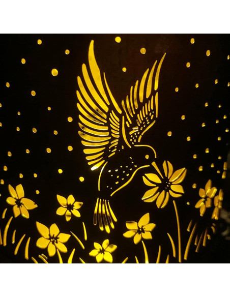 Linterna Solar Decorativa DIBIEECN Colibrí para Jardín 17cm