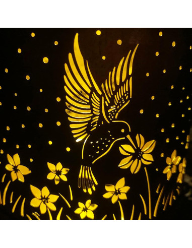 Linterna Solar Decorativa DIBIEECN Colibrí para Jardín 17cm