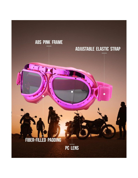 Gafas de Motocicleta CRG Sports T08 Vintage Unisex Rosa