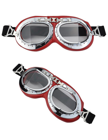 Gafas de Motocicleta Retro Peicees Unisex Anti-Vaho 18.5cm