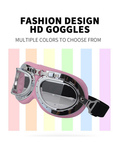 Gafas de Motocicleta Retro Peicees Unisex Anti-Vaho 18.5cm