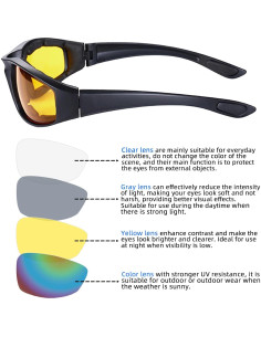 Gafas de Motocicleta YISUGOOC 4 Pares UV Protección Viento 2