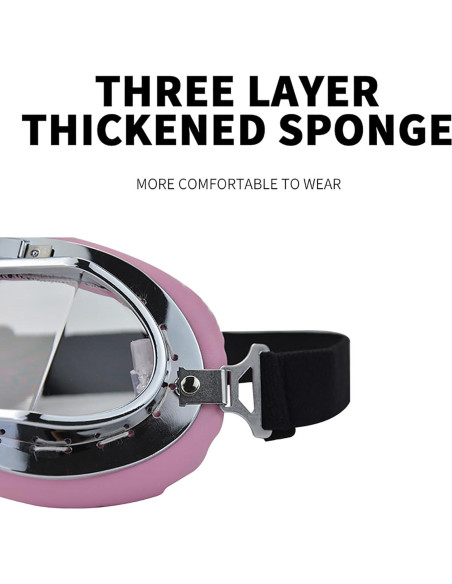 Gafas de Motocicleta Retro Peicees Unisex Anti-Vaho 18.5cm