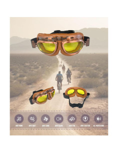 Gafas de Motocicleta CRG Sports Vintage Unisex Lente Amarillo 2