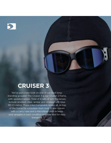 Gafas de Sol Bobster Cruiser III con 4 Lentes Antivaho