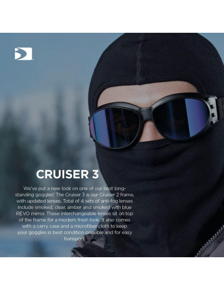 Gafas de Sol Bobster Cruiser III con 4 Lentes Antivaho