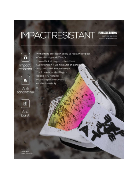 Gafas de Motocross BATFOX con Estuche - Protección UV y Antideslizante