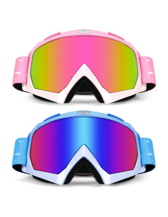 Gafas de Motocross ATV 2-Pack UV a Prueba de Niebla y Polvo