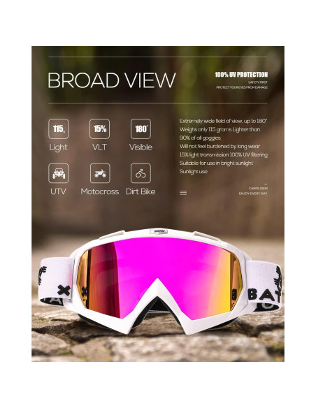Gafas de Motocross BATFOX con Estuche - Protección UV y Antideslizante