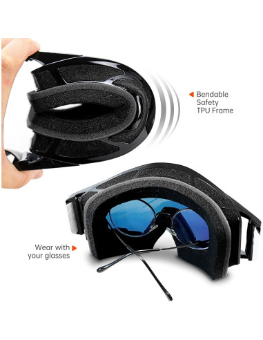 Gafas de Motocross NENKI con Protector Nasal y Lente Antivaho