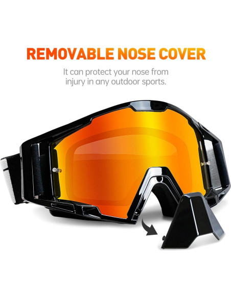 Gafas de Motocross NENKI con Protector Nasal y Lente Antivaho