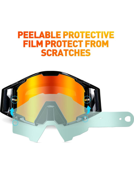 Gafas de Motocross NENKI con Protector Nasal y Lente Antivaho