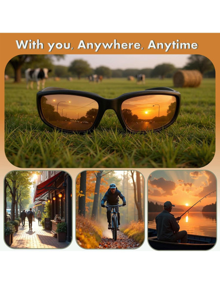 Gafas de Sol Polarizadas TR90 Flotantes para Motocicleta - Amarillo