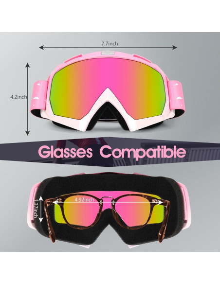 Gafas de Motocross ATV UV a Prueba de Niebla Rosa