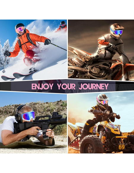 Gafas de Motocross ATV UV a Prueba de Niebla Rosa