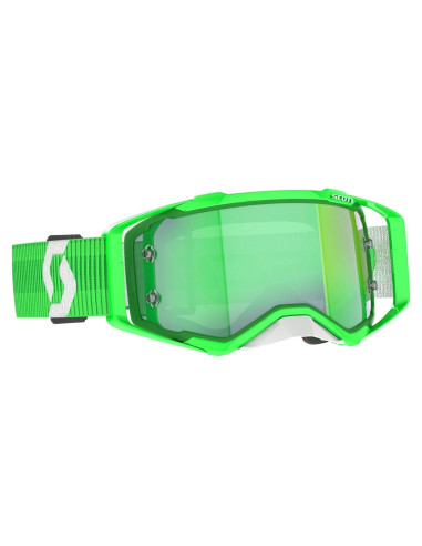 Gafas de Motocross SCOTT Prospect Verde/Blanco con Lente Cromado