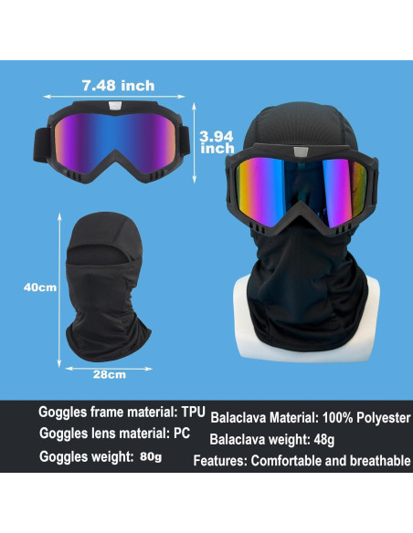 Gafas de Motocross LJDJ Lj22-01bm con Protección UV y Balaclava