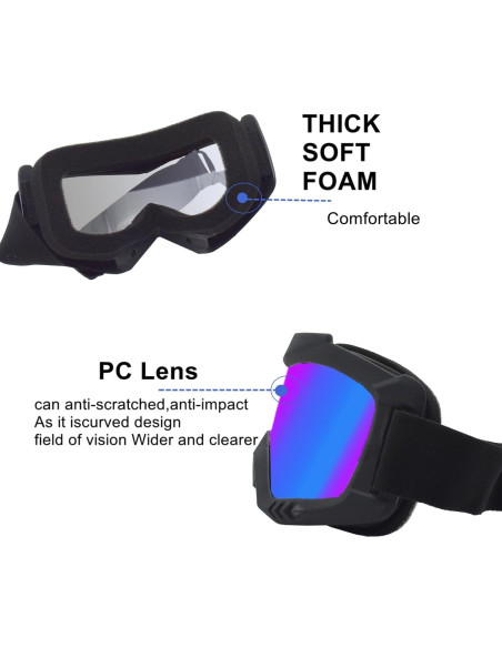 Gafas de Motocross LJDJ Lj22-01bm con Protección UV y Balaclava