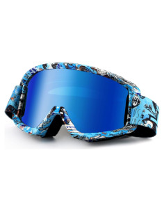 Gafas de Motocicleta GGBuy Mt035 Azul UV400 Antiempañamiento