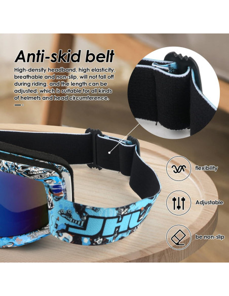 Gafas de Motocicleta GGBuy Mt035 Azul UV400 Antiempañamiento