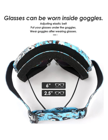 Gafas de Motocicleta GGBuy Mt035 Azul UV400 Antiempañamiento