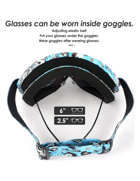 Gafas de Motocicleta GGBuy Mt035 Azul UV400 Antiempañamiento