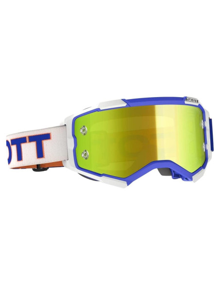 Gafas de Motocross SCOTT Fury Unisex Adulto - Blanco/Azul