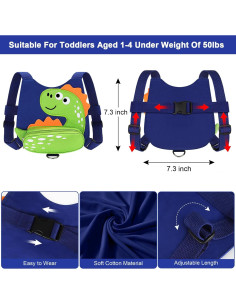 Arnés de Bebé Accmor Dinosaurio con Correa Antipérdida 1-4 Años 2