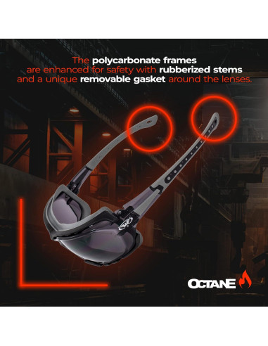 Gafas de Motocicleta Global Vision Octane - 2 Pares Lentes Ahumados