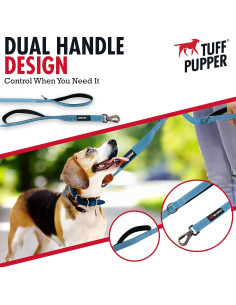 Correa para Perros Tuff Pupper Doble Mango 1.83m Alta Resistencia 2
