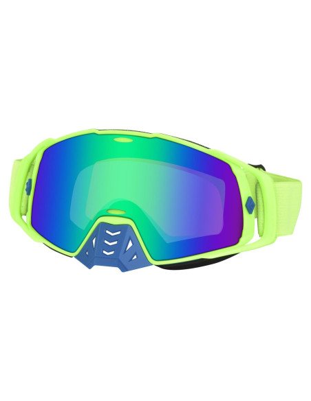 Gafas de Motocross UV Protección - Marco Verde Lente Azul