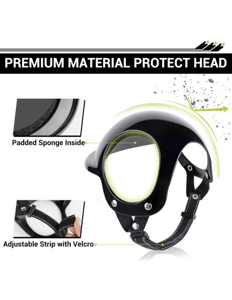 Conjunto Gafas y Casco para Perros BillionChains Negro