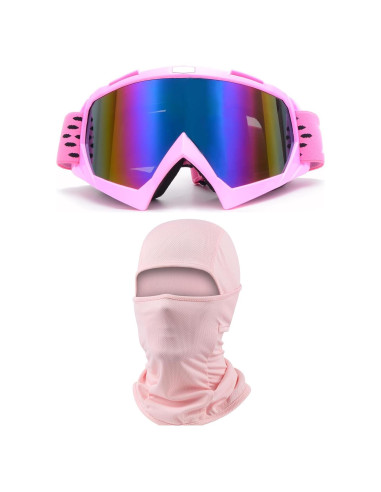 Gafas de ATV y máscara de balaclava Unisex - Rosa