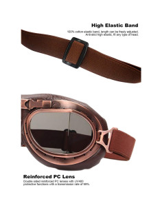 Paquete de 2 Gafas de Casco Vintage Peicees con Lentes Ámbar 2