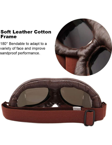 Paquete de 2 Gafas de Casco Vintage Peicees con Lentes Ámbar