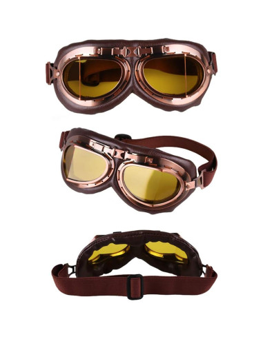 Paquete de 2 Gafas de Casco Vintage Peicees con Lentes Ámbar