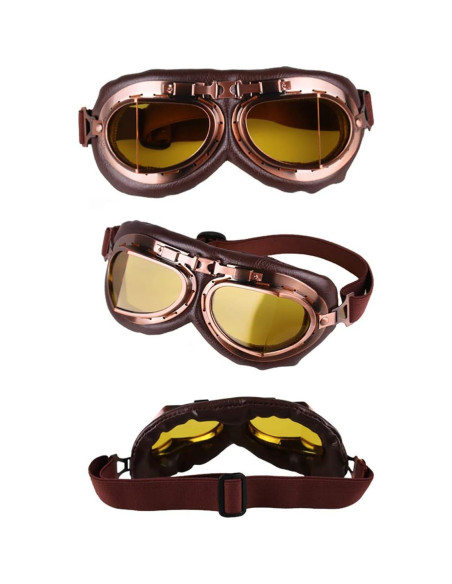 Paquete de 2 Gafas de Casco Vintage Peicees con Lentes Ámbar