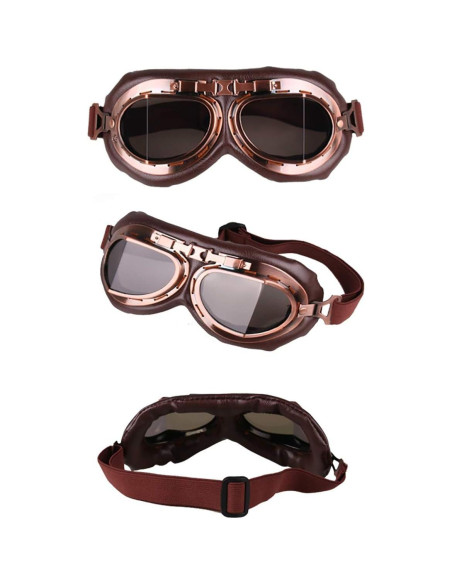 Paquete de 2 Gafas de Casco Vintage Peicees con Lentes Ámbar