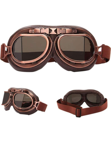 Paquete de 2 Gafas de Casco Vintage Peicees con Lentes Ámbar