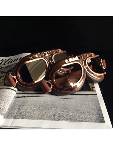 Paquete de 2 Gafas de Casco Vintage Peicees con Lentes Ámbar