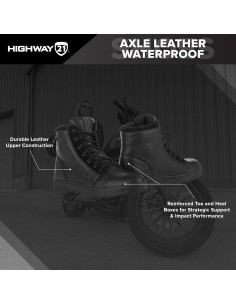 Zapatos de Moto de Cuero Impermeables Highway 21 Axle 10 2