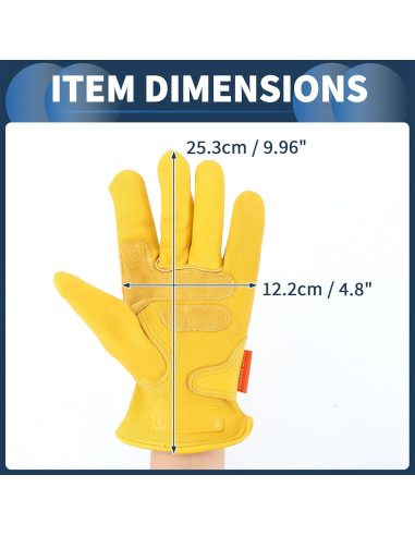 Guantes de Motocicleta INFINAUTO Cuero de Oveja Amarillo 1 Par